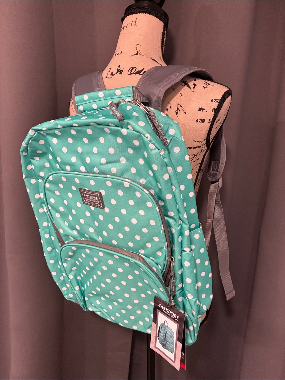Eastsport Polka Dot Mint Green Backpack